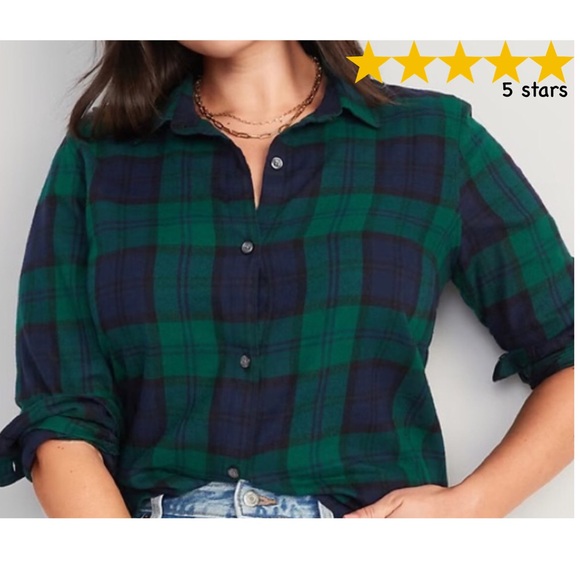 Old Navy Tops - Old Navy Classic Plaid Flannel Shirt
